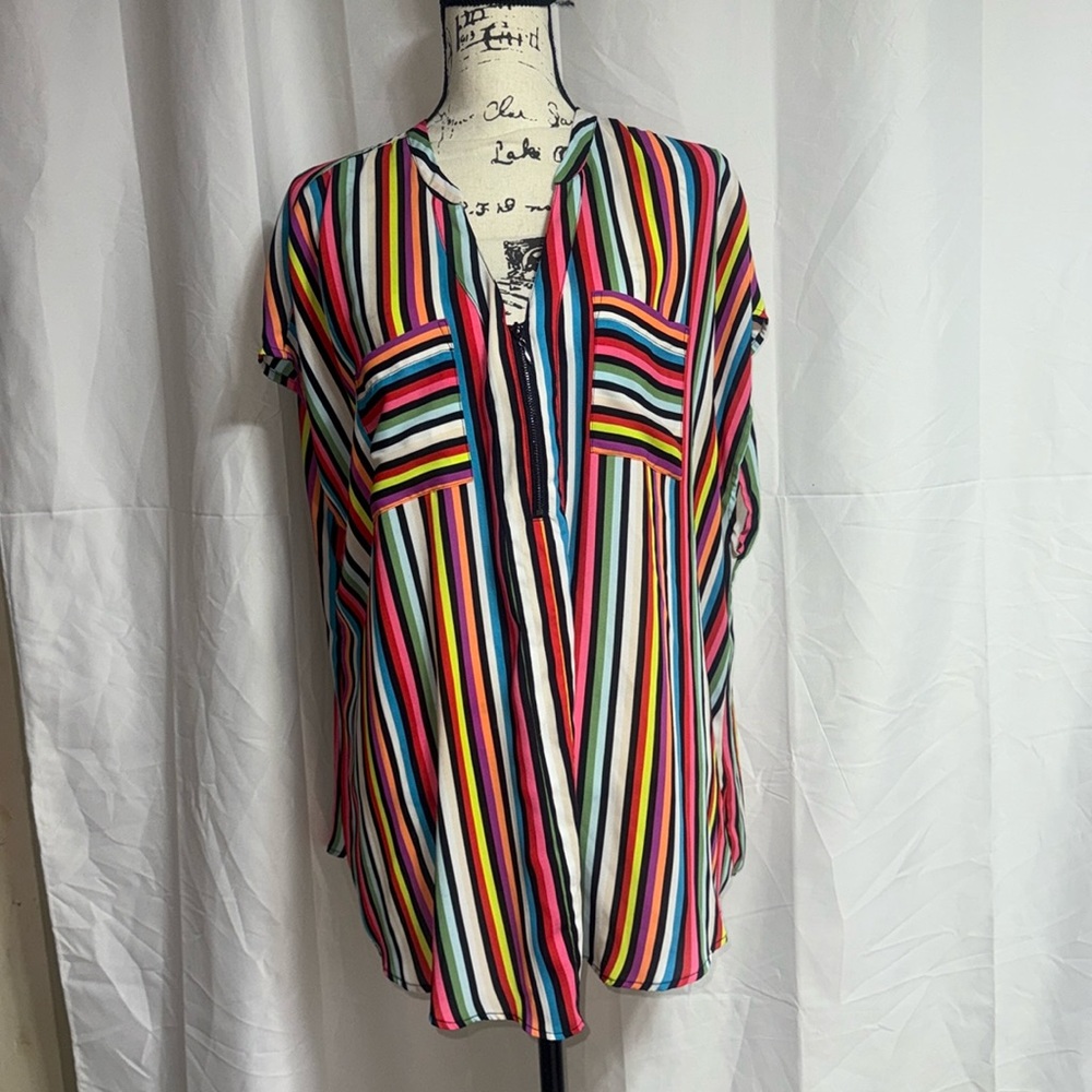Torrid Georgette Zip Front Dollan Blouse
